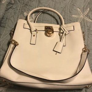Michael Kors large white leather bag